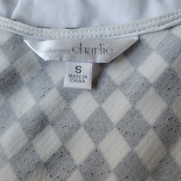 Checkered Peplum Top Small - Picture 4 of 4